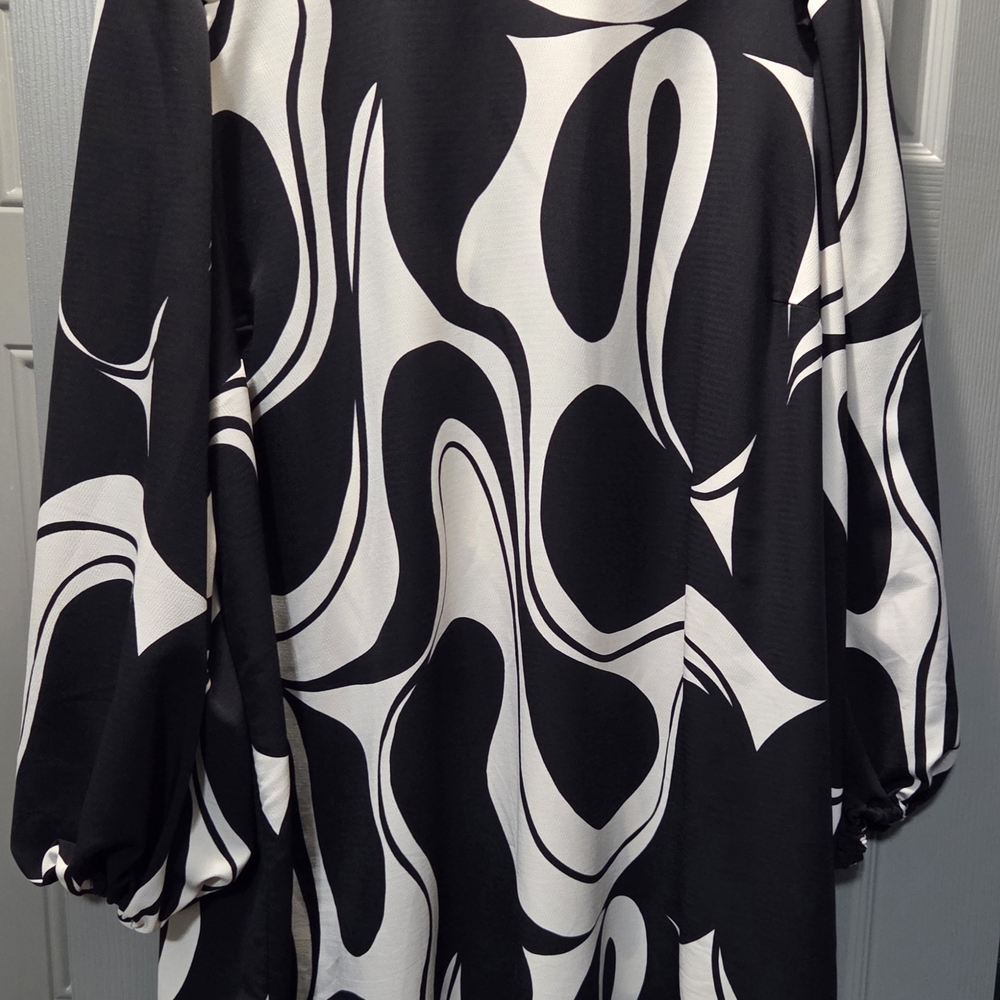 Black and White Shift Mini Dress